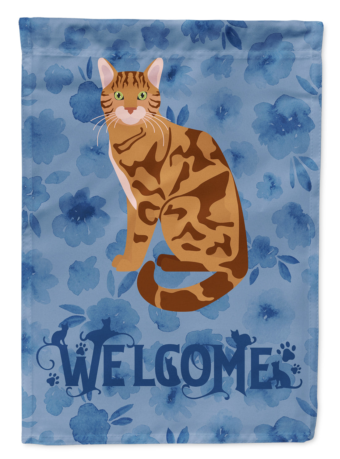 Bengal Cat Welcome Flag Canvas House Size CK5013CHF  the-store.com.