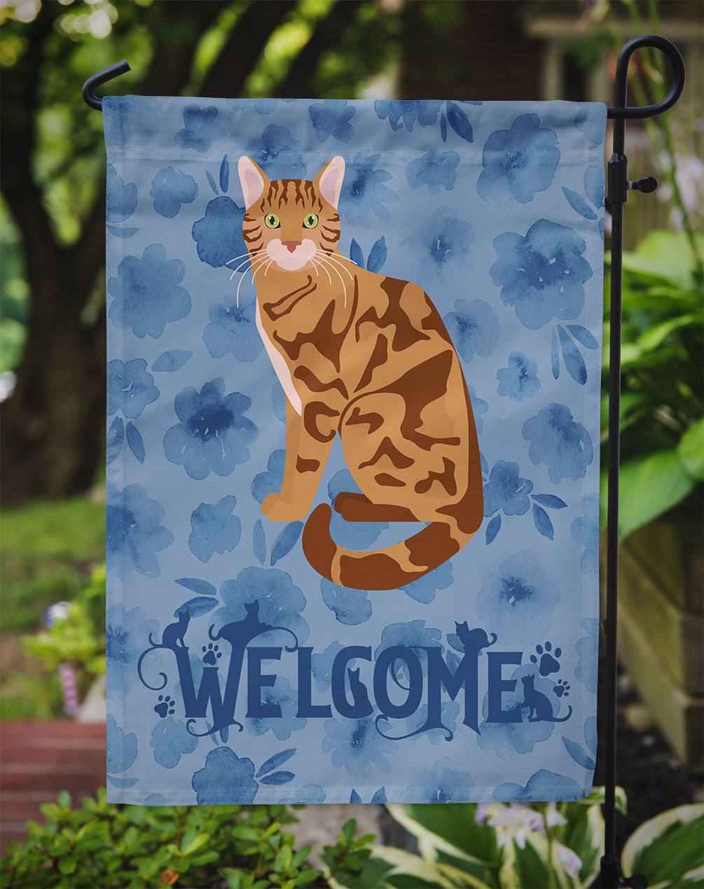 Bengal Cat Welcome Flag Garden Size CK5013GF