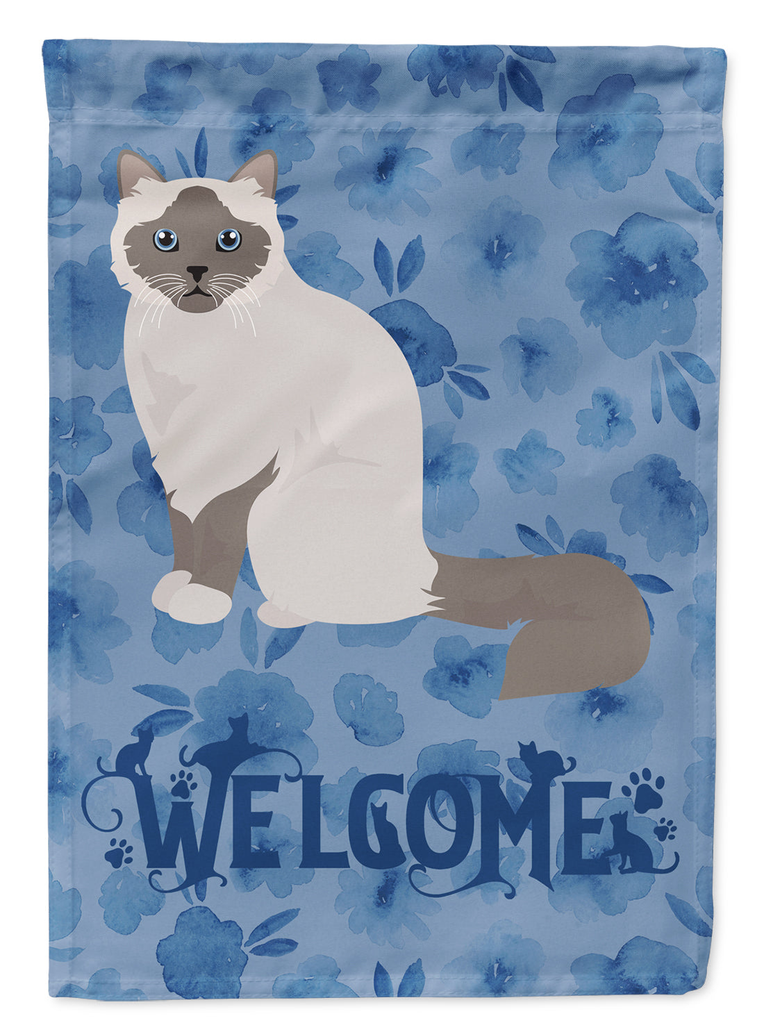 Birman Cat Welcome Flag Canvas House Size CK5014CHF