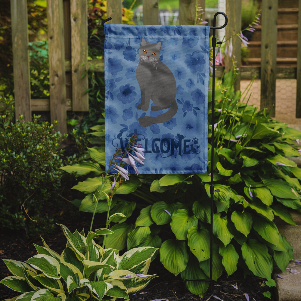 British Semi Longhair Cat Welcome Flag Garden Size CK5016GF