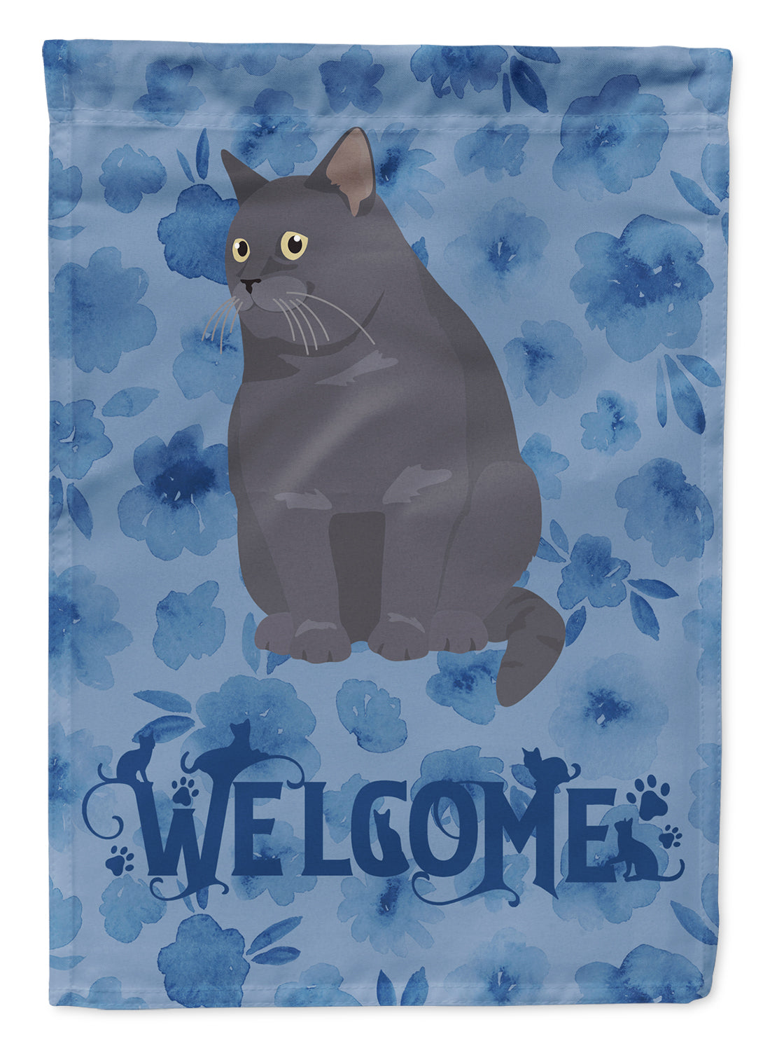 British Shorthair #2 Cat Welcome Flag Canvas House Size CK5018CHF