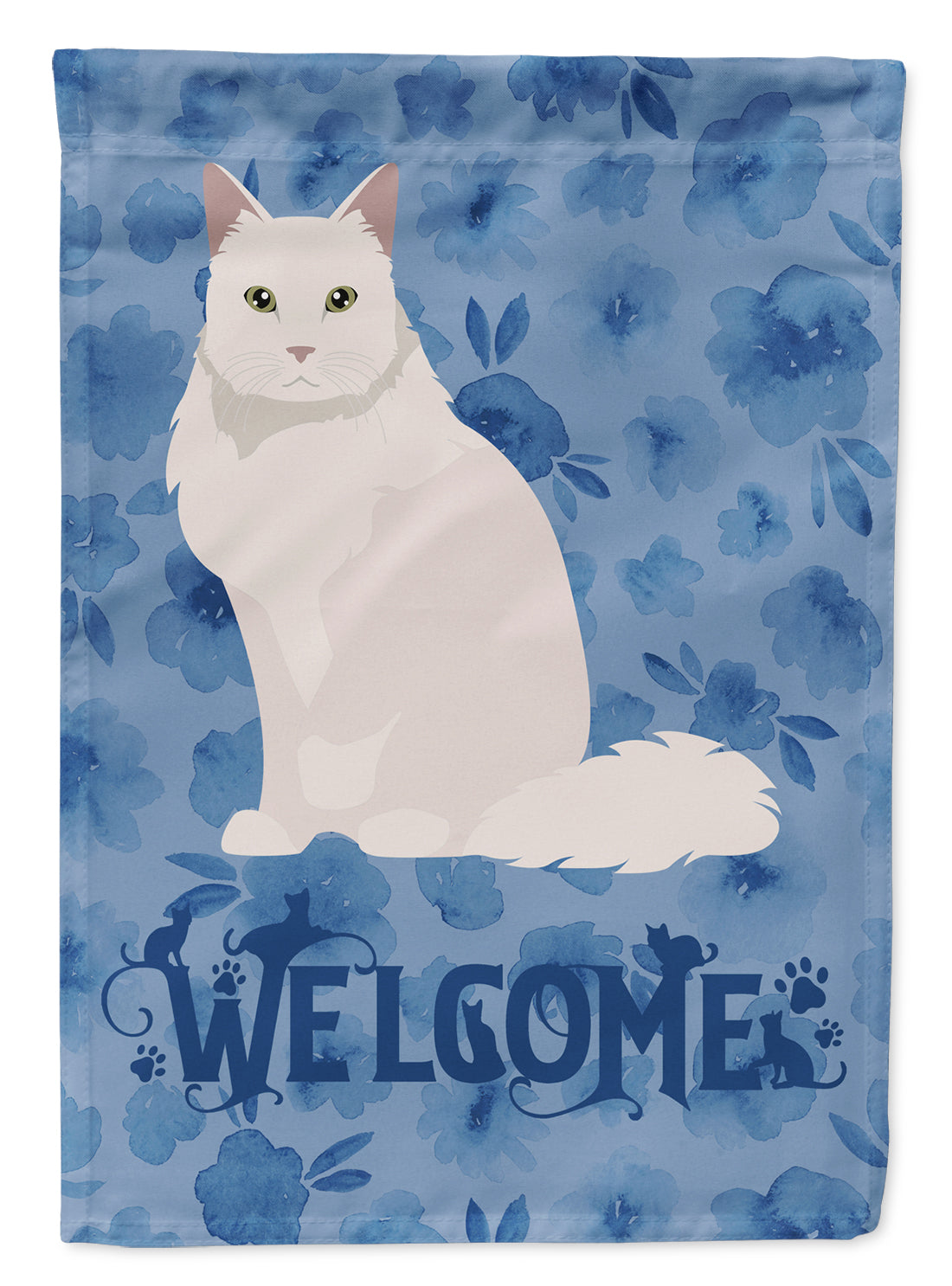 Chantilly Tiffany Cat Welcome Flag Canvas House Size CK5023CHF