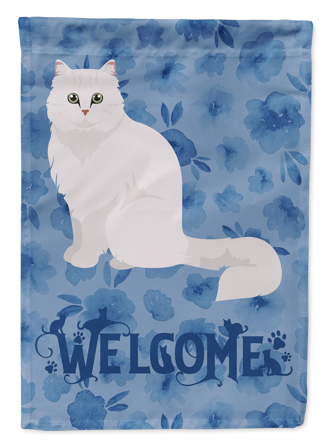 Chinchilla Persian Longhair Cat Welcome Flag Canvas House Size CK5024CHF  the-store.com.