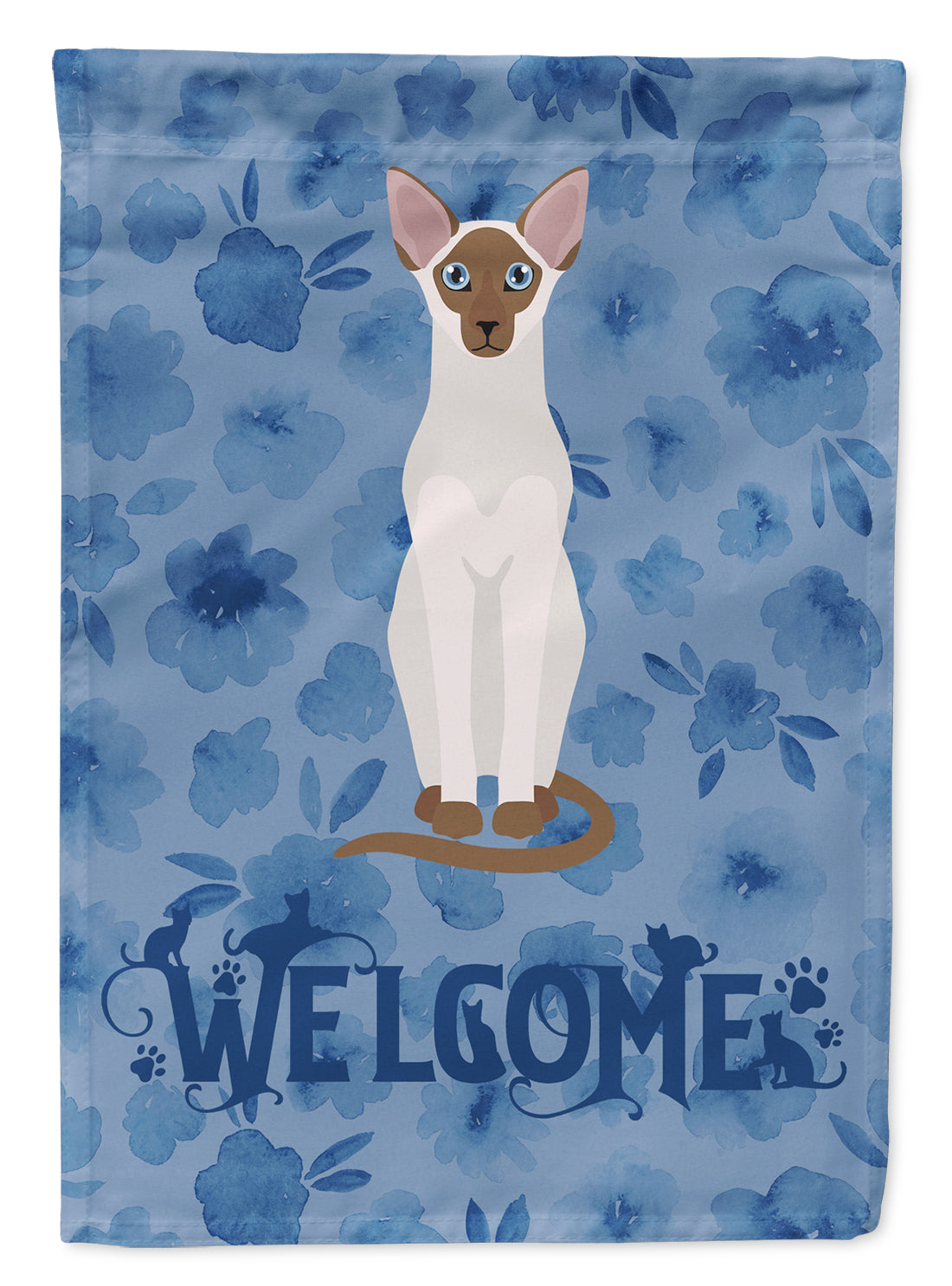 Colorpoint Shorthair Cat Welcome Flag Canvas House Size CK5027CHF  the-store.com.