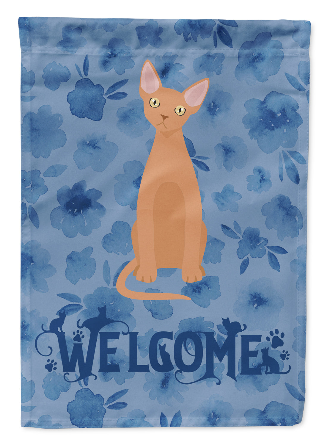 Devon Rex #1 Cat Welcome Flag Canvas House Size CK5028CHF  the-store.com.