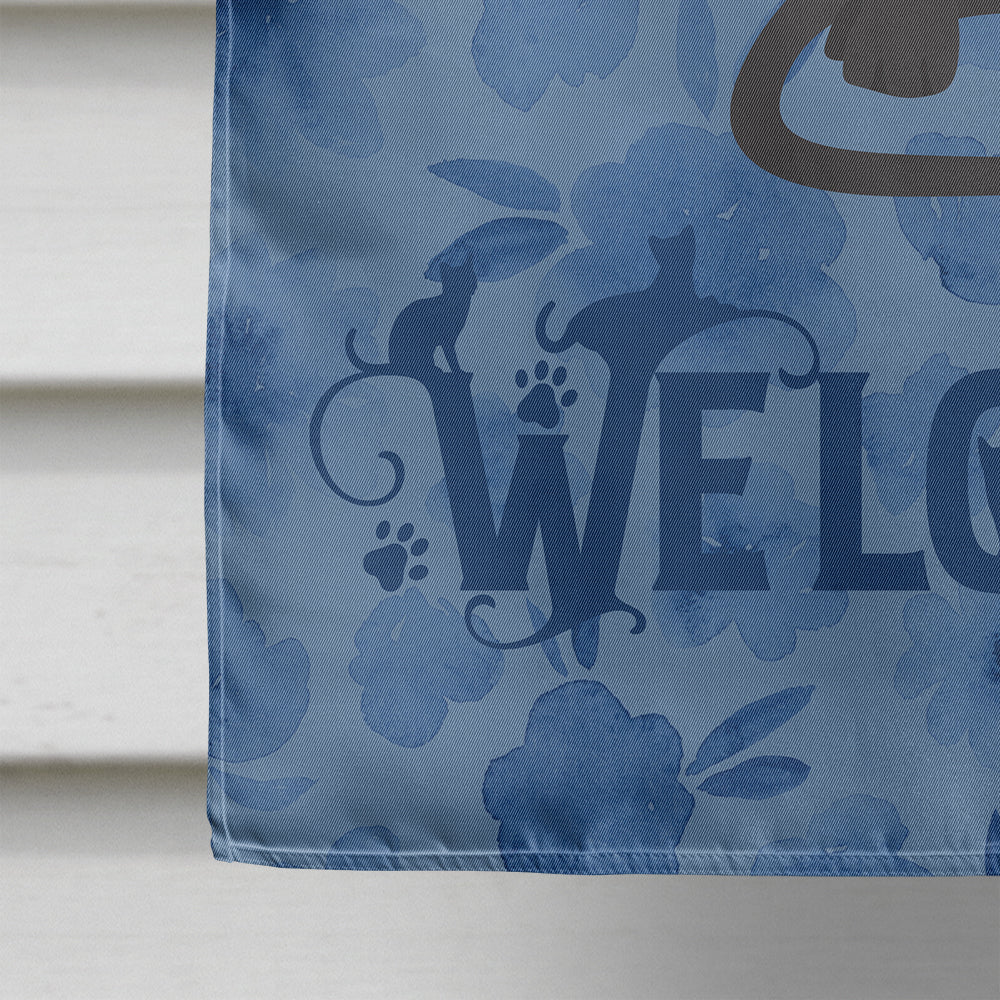 Devon Rex #3 Cat Welcome Flag Canvas House Size CK5030CHF  the-store.com.