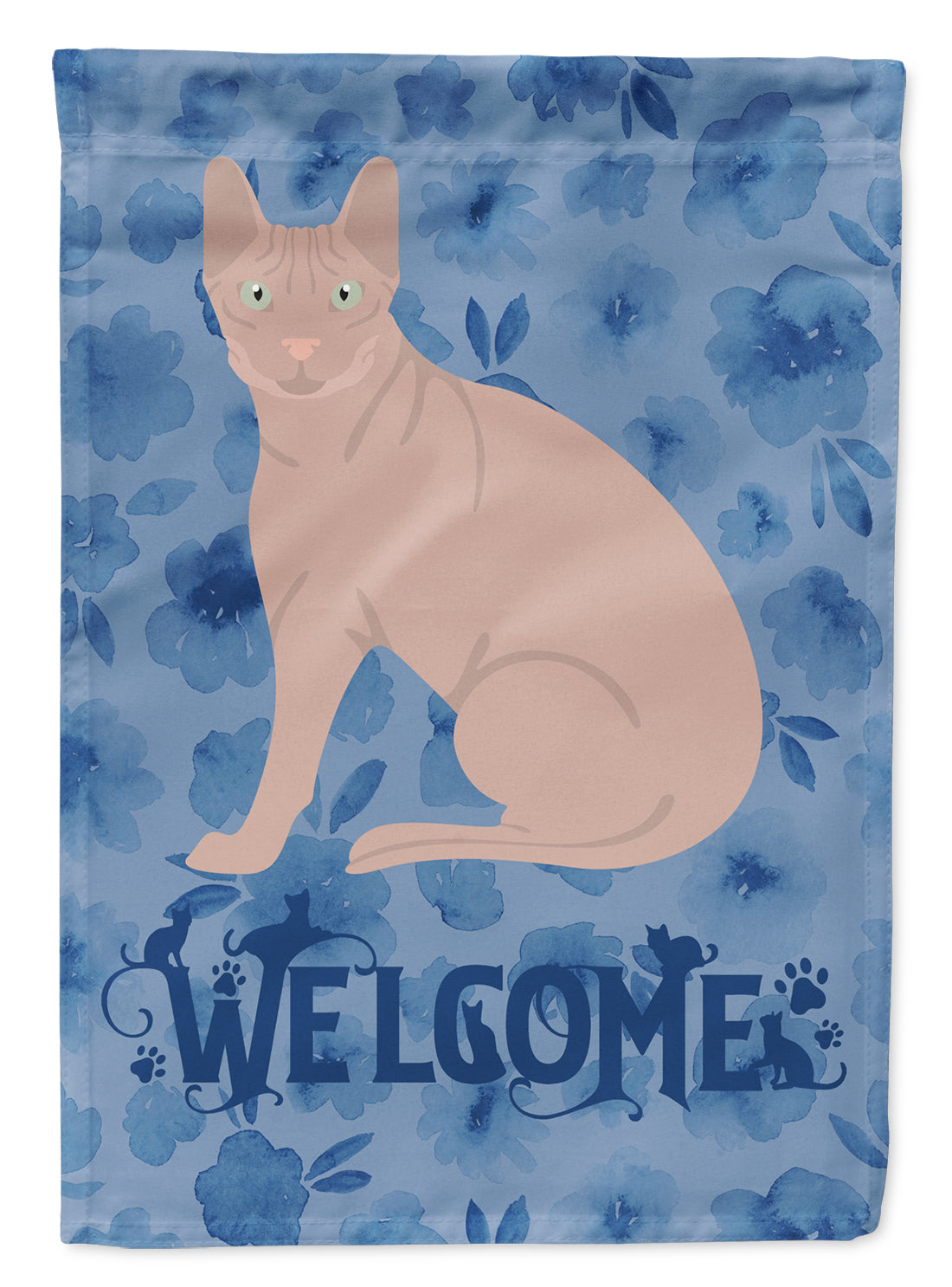 Don Sphynx Cat Welcome Flag Canvas House Size CK5031CHF  the-store.com.