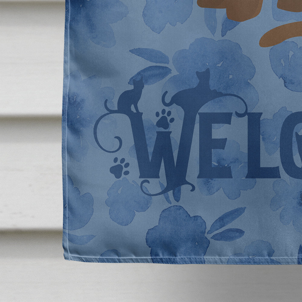 Havana Brown Cat Welcome Flag Canvas House Size CK5036CHF