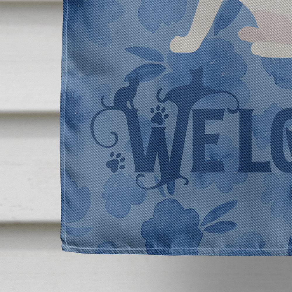 Khao Manee Cat Welcome Flag Canvas House Size CK5038CHF  the-store.com.