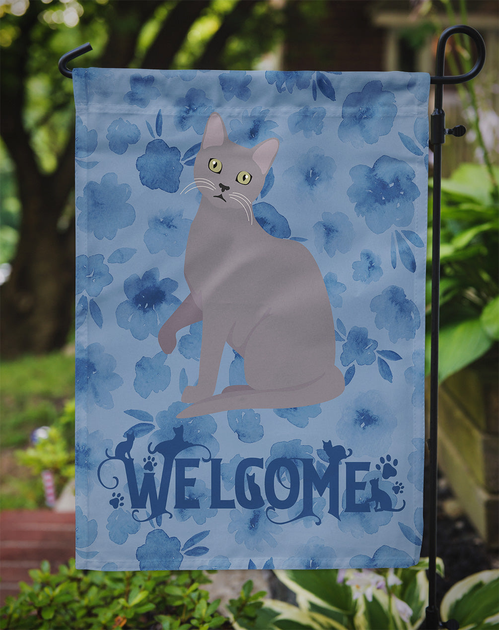 Korat Cat Welcome Flag Garden Size CK5039GF