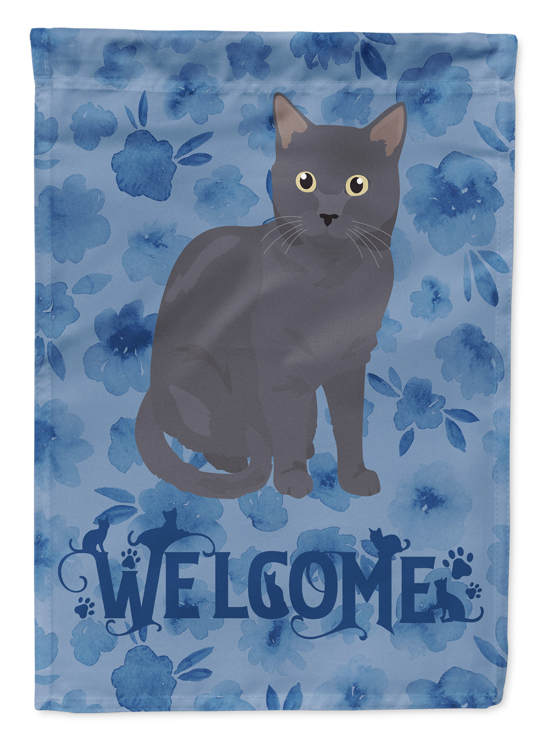 Nebelung Cat Welcome Flag Canvas House Size CK5043CHF