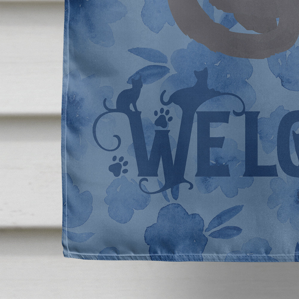 Nebelung Cat Welcome Flag Canvas House Size CK5043CHF  the-store.com.