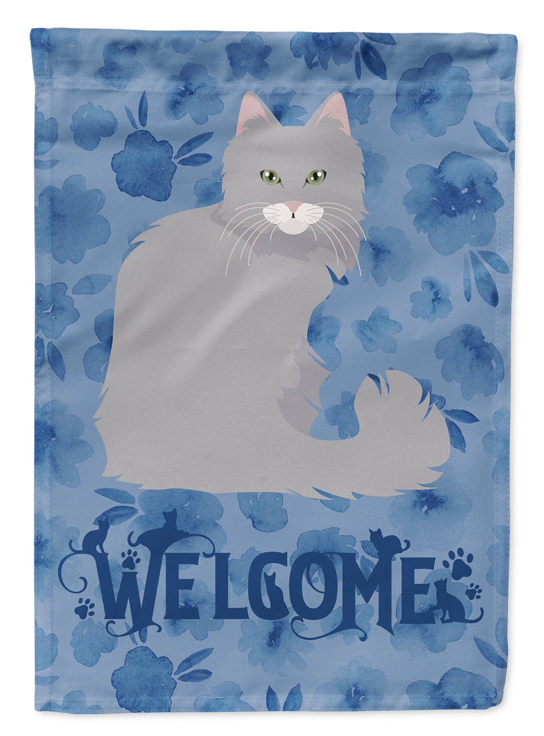 Norwegian Forest Cat Welcome Flag Canvas House Size CK5044CHF