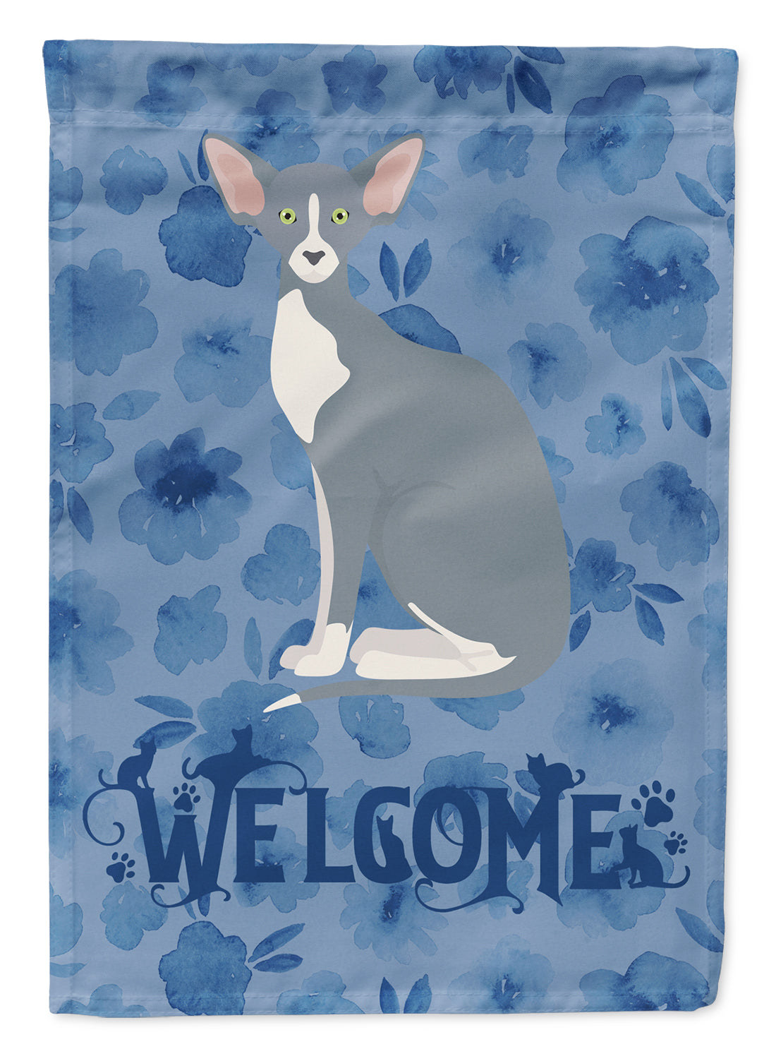 Peterbald Cat Welcome Flag Canvas House Size CK5051CHF  the-store.com.