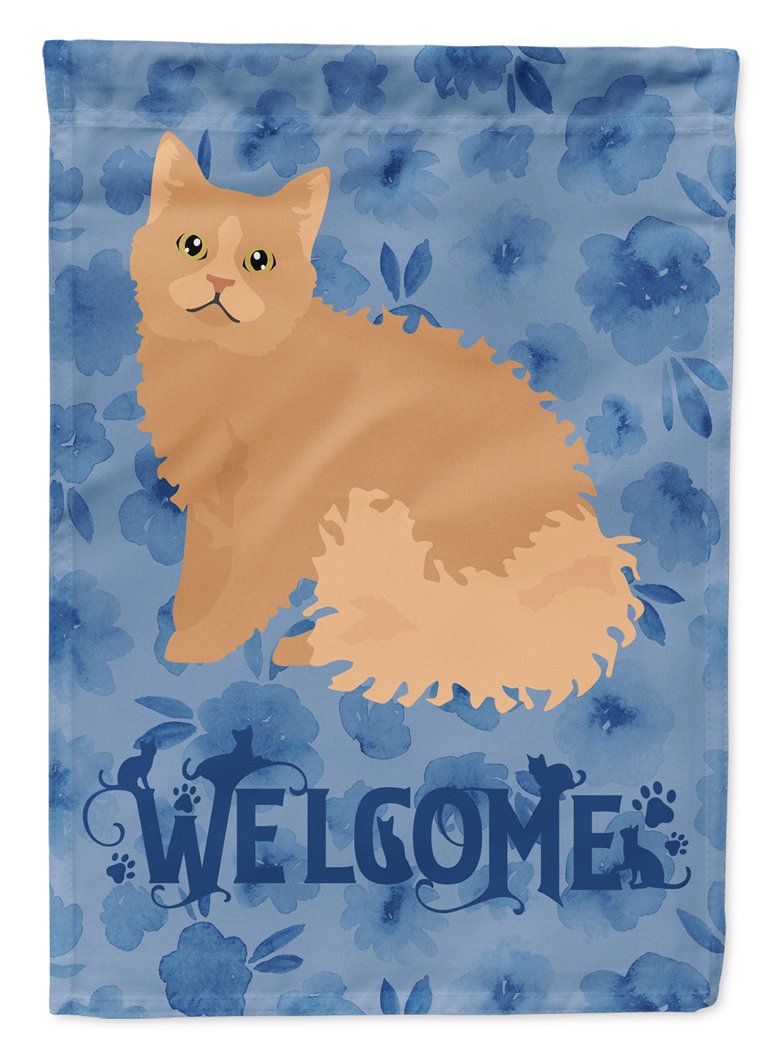 Selkirk Rex Cat Welcome Flag Canvas House Size CK5056CHF