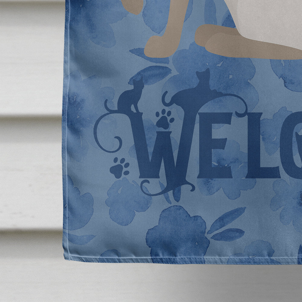 Siamese Modern Cat Welcome Flag Canvas House Size CK5058CHF