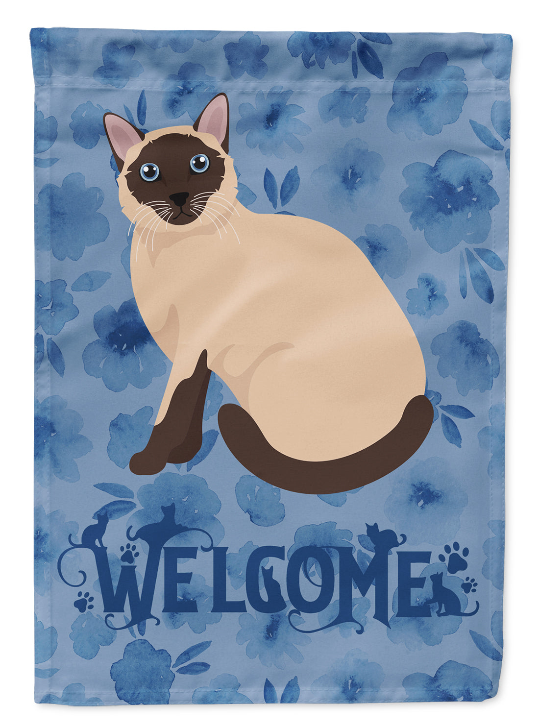 Siamese Traditional Cat Welcome Flag Canvas House Size CK5059CHF