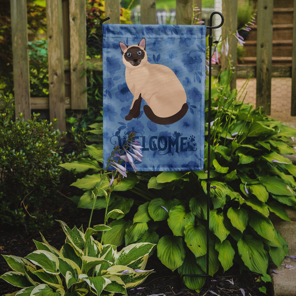 Siamese Traditional Cat Welcome Flag Garden Size CK5059GF  the-store.com.