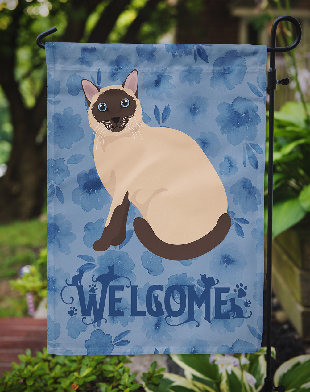 Siamese Traditional Cat Welcome Flag Garden Size CK5059GF