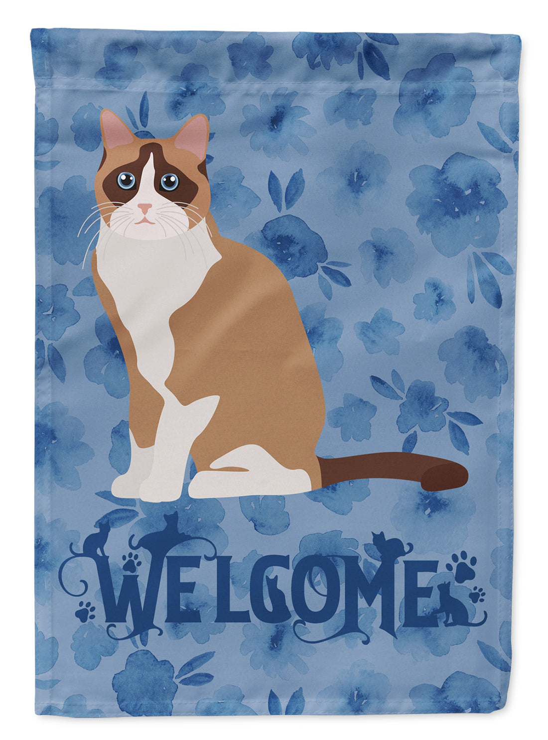 Snowshoe #2 Cat Welcome Flag Canvas House Size CK5064CHF