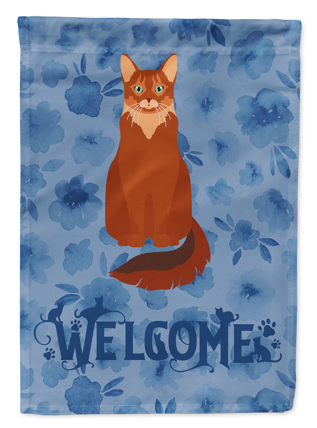 Somali Cat Welcome Flag Canvas House Size CK5065CHF  the-store.com.