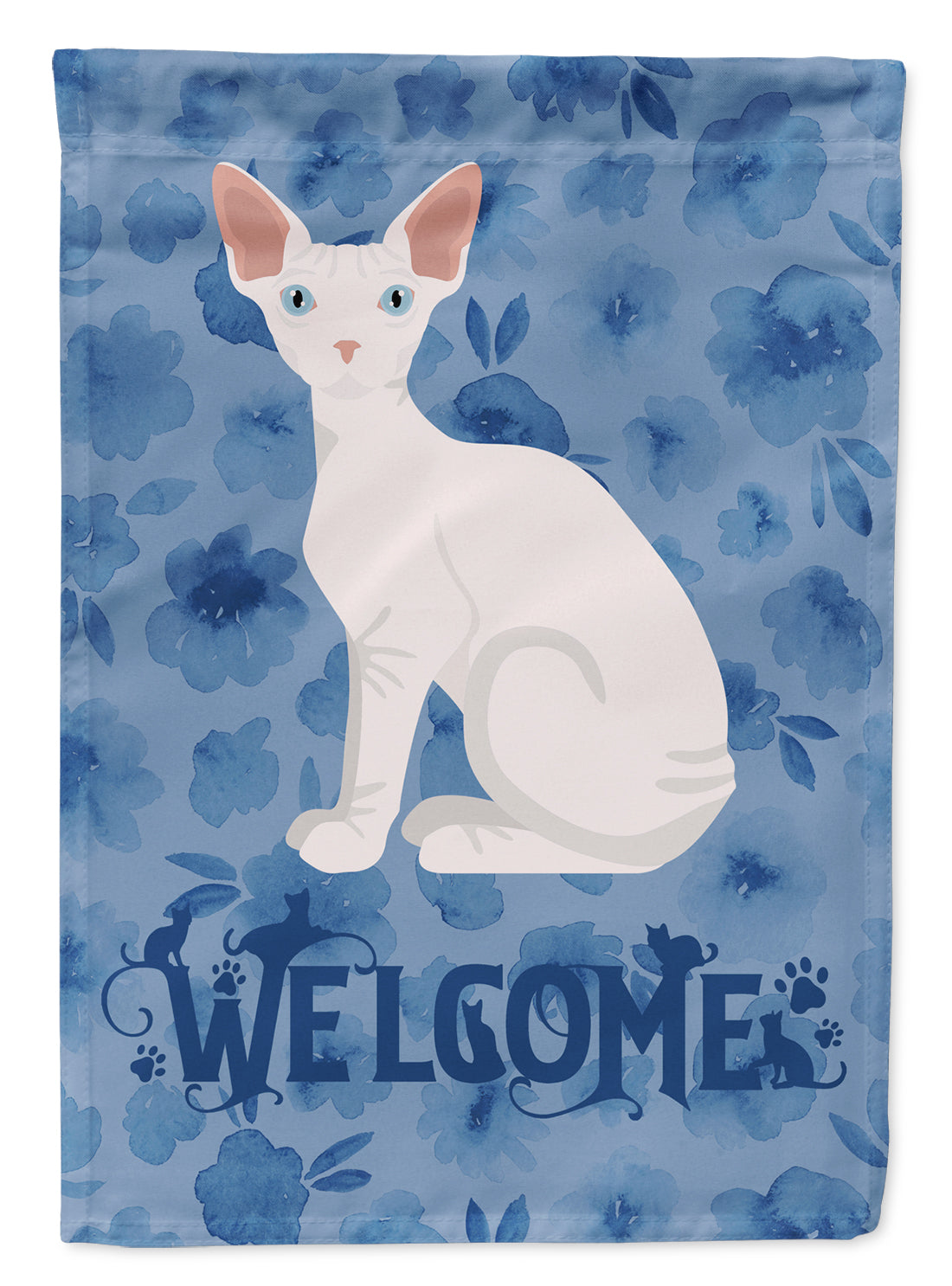 Sphynx Cat Welcome Flag Canvas House Size CK5066CHF