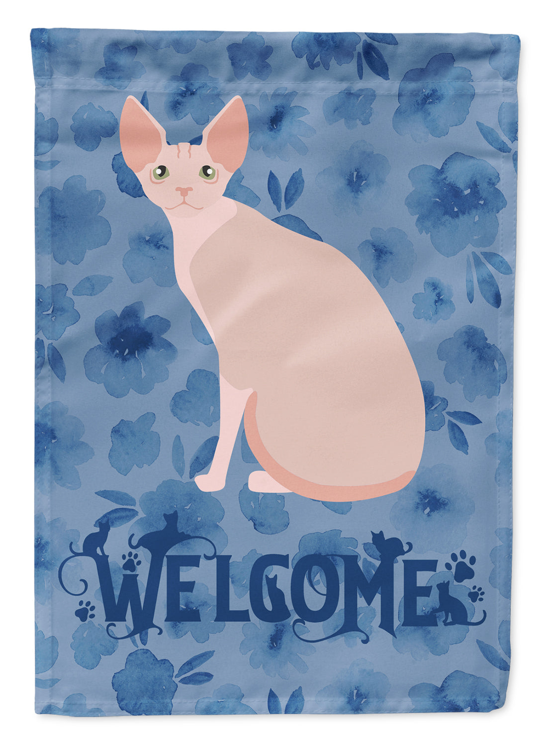 Sphynx #2 Cat Welcome Flag Canvas House Size CK5067CHF