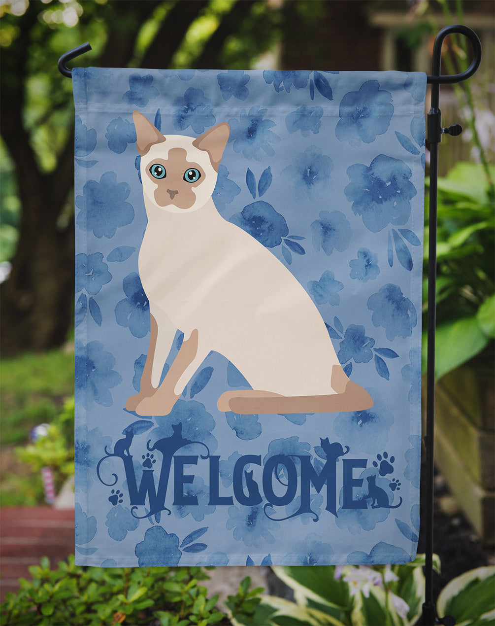 Tonkinese Cat Welcome Flag Garden Size CK5071GF  the-store.com.