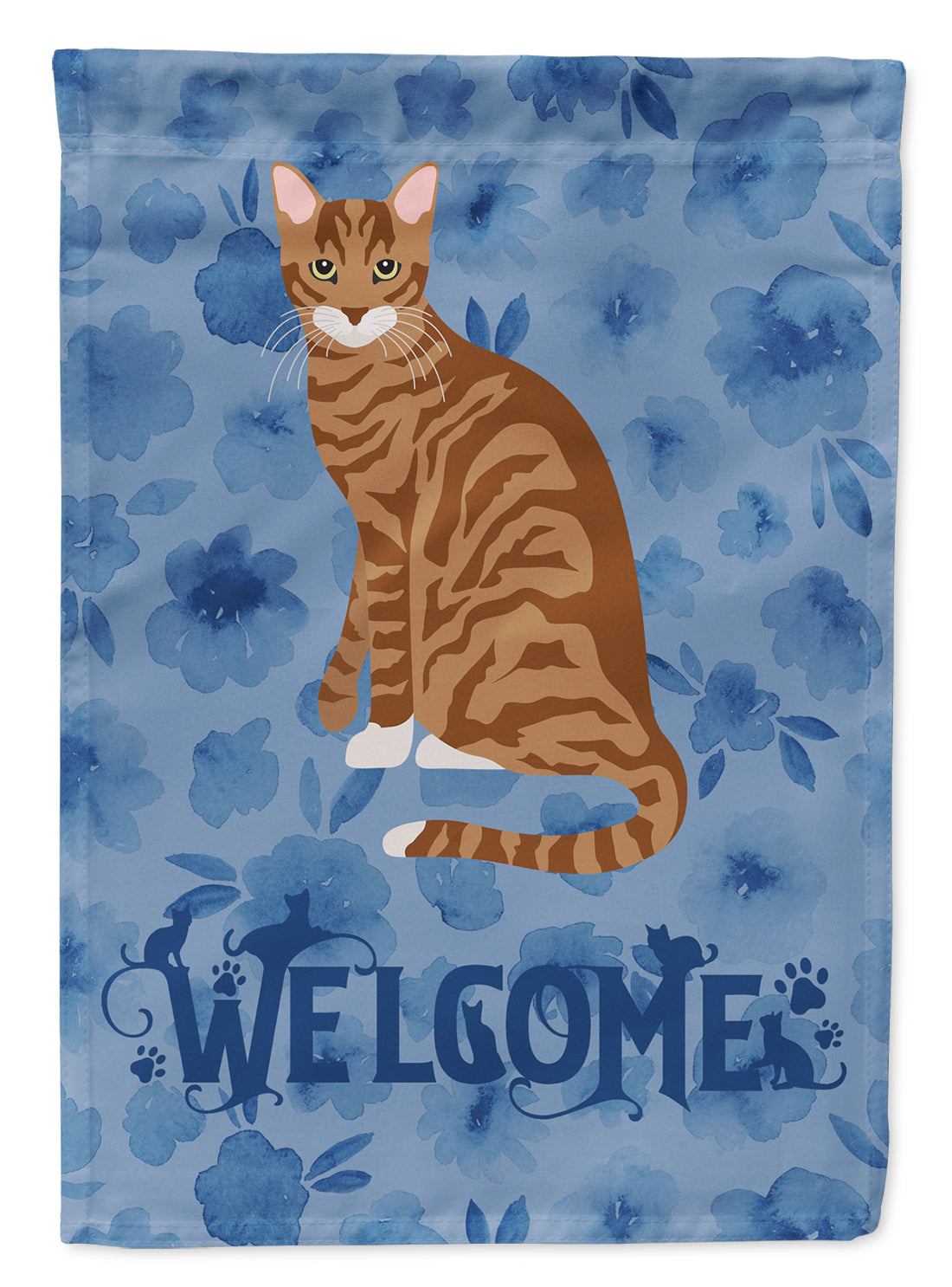 Toyger Cat Welcome Flag Canvas House Size CK5072CHF  the-store.com.