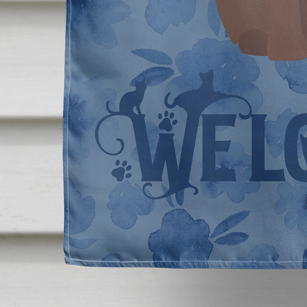 York Chocolate Cat Welcome Flag Canvas House Size CK5076CHF  the-store.com.