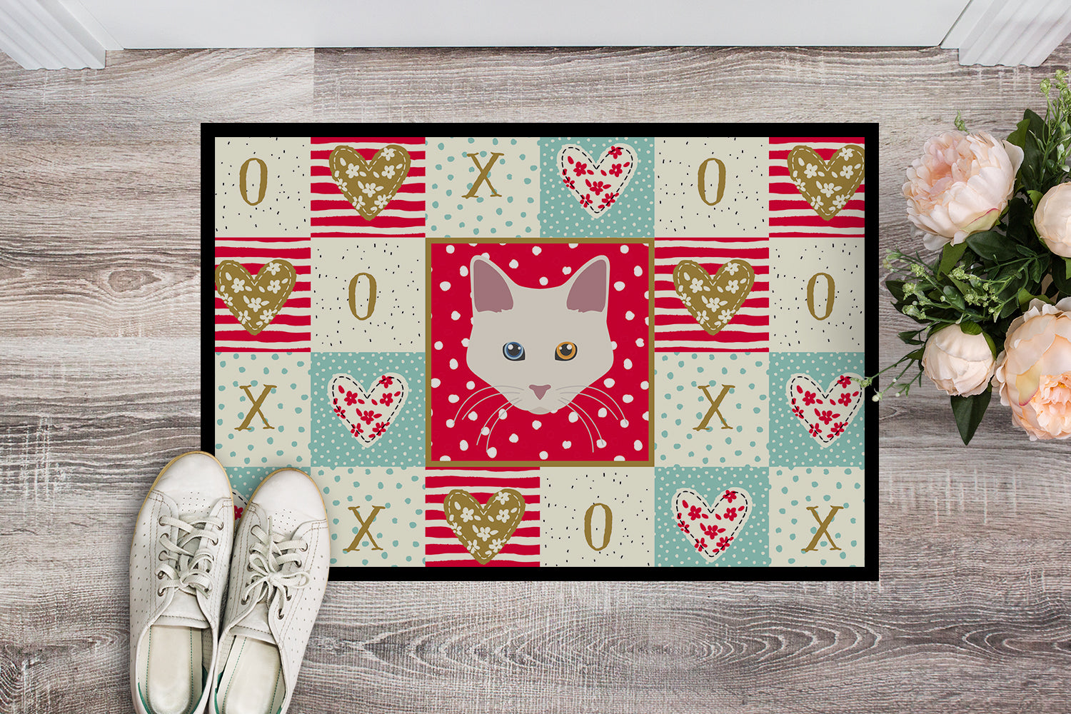 Caroline's Treasures Aphrodite Giant Cat Love Doormat - 18x27 Decorative Floor Mat – Indoor/Outdoor Rug with Artistic Flair CK5084MAT