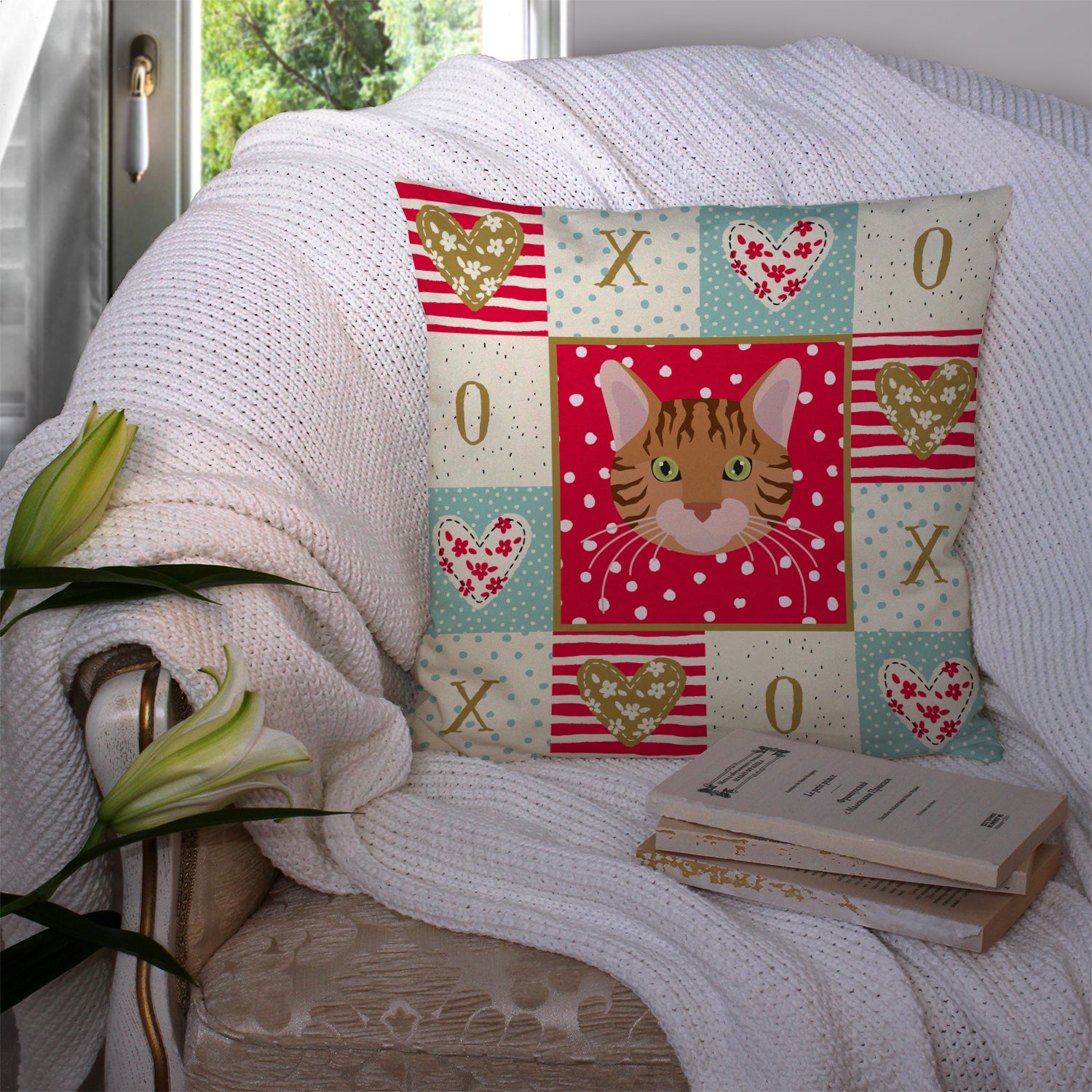 Bengal Cat Love Fabric Decorative Pillow CK5089PW1414 - the-store.com