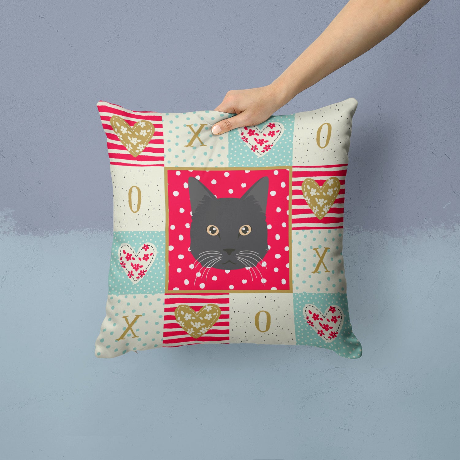 Chantilly Tiffany Cat Love Fabric Decorative Pillow CK5099PW1414 - the-store.com