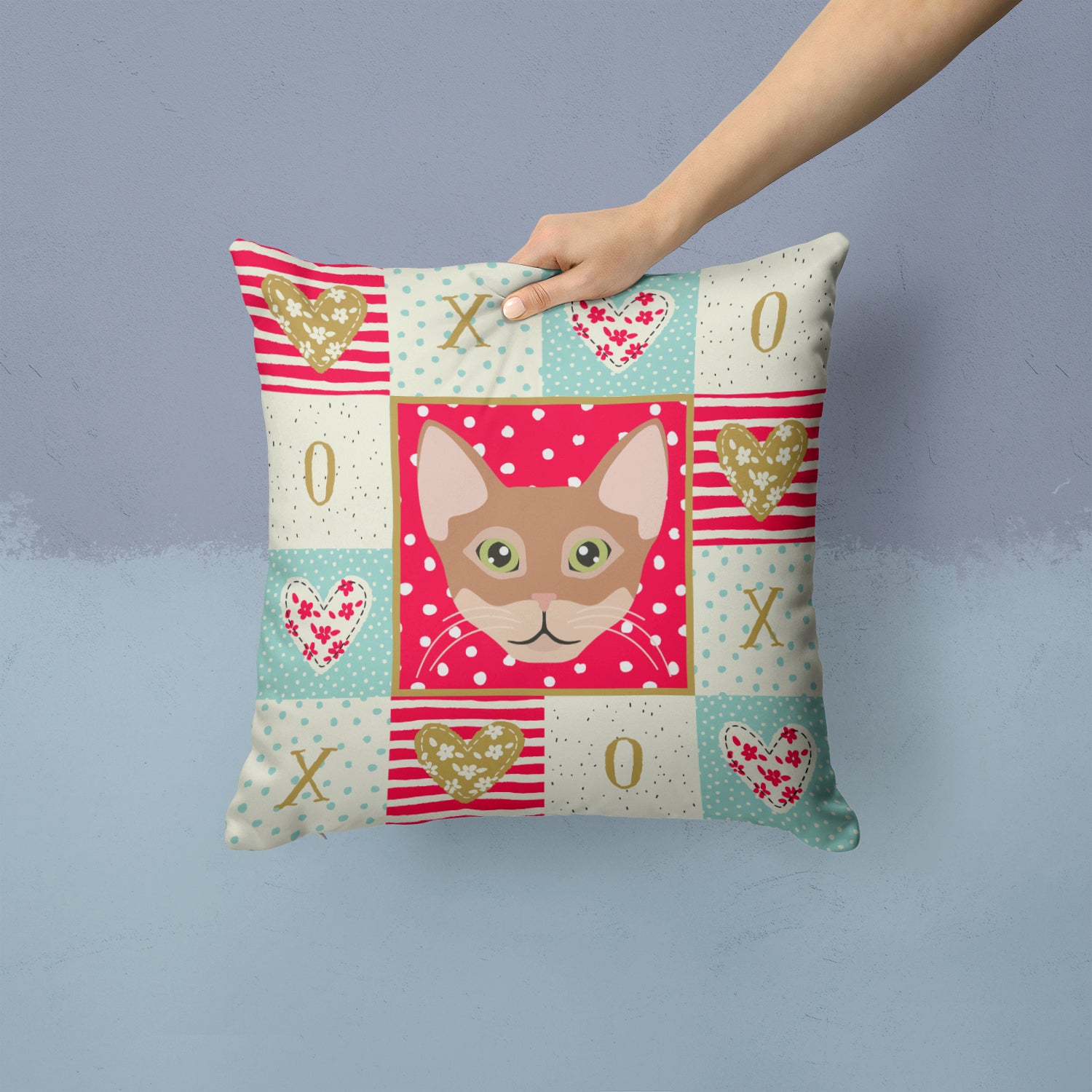 Chausie Cat Love Fabric Decorative Pillow CK5101PW1414 - the-store.com
