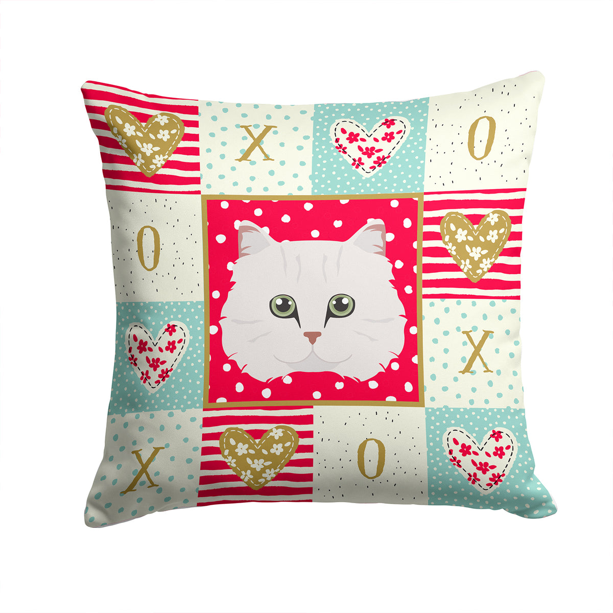Chinchilla Persian Longhair Cat Love Fabric Decorative Pillow CK5103PW1414 - the-store.com