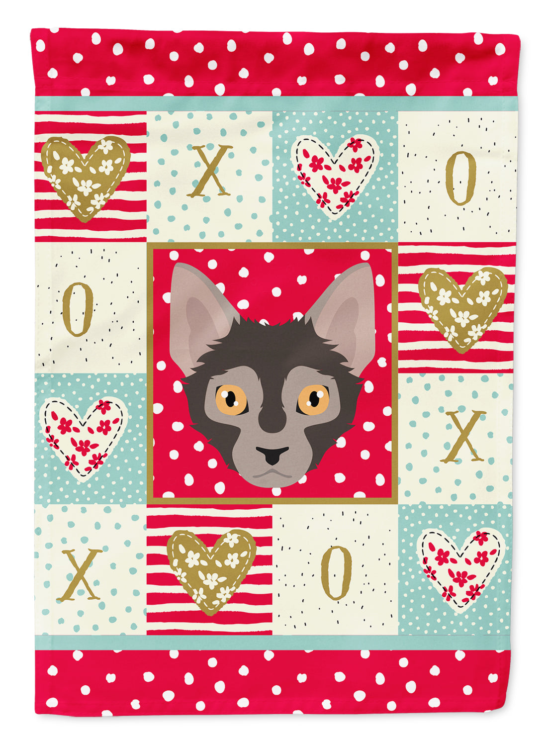 Lykoi Cat Flag Canvas House Size CK5128CHF  the-store.com.