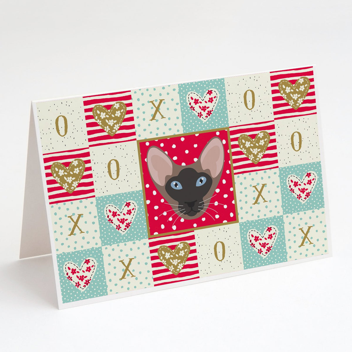 Buy this Oriental Bicolor Cat Love Greeting Cards and Envelopes Pack of 8