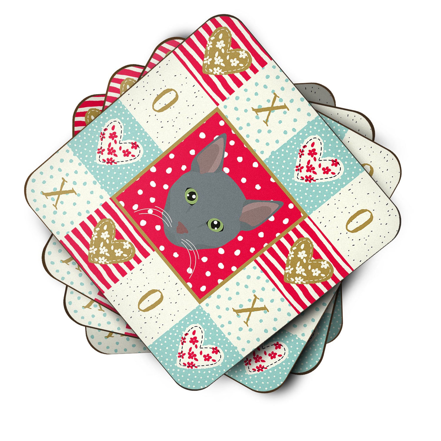 Caroline's Treasures Raas Cat Love Coasters - Set of 4 Lightweight Foam, Absorbent Drink Coasters CK5151FC