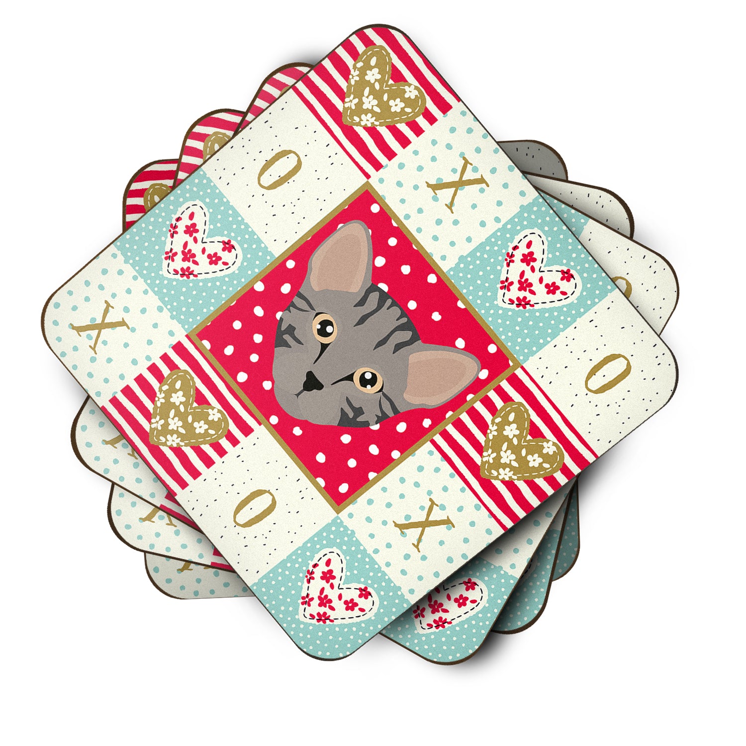 Caroline's Treasures Safari Cat Love Coasters - Set of 4 Lightweight Foam, Absorbent Drink Coasters CK5156FC