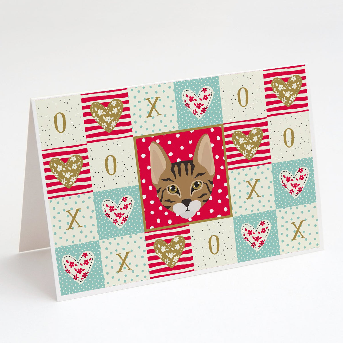 Buy this Savannah Cat Love Greeting Cards and Envelopes Pack of 8