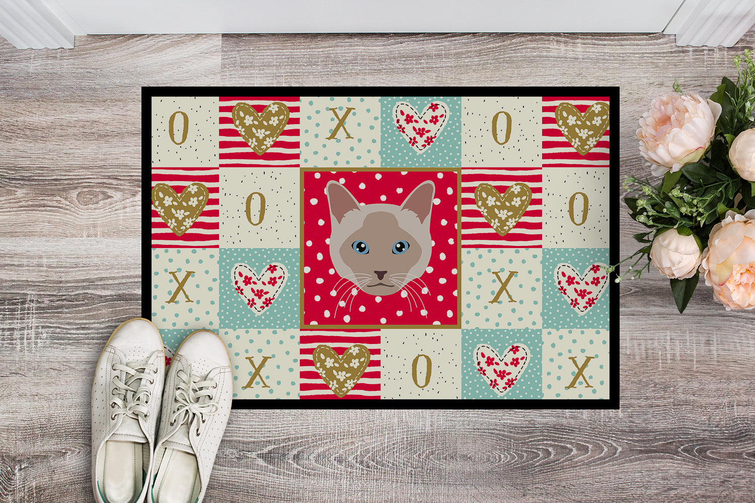 Caroline's Treasures Thai lilac Cat Love Doormat - 18x27 Decorative Floor Mat – Indoor/Outdoor Rug with Artistic Flair CK5172MAT