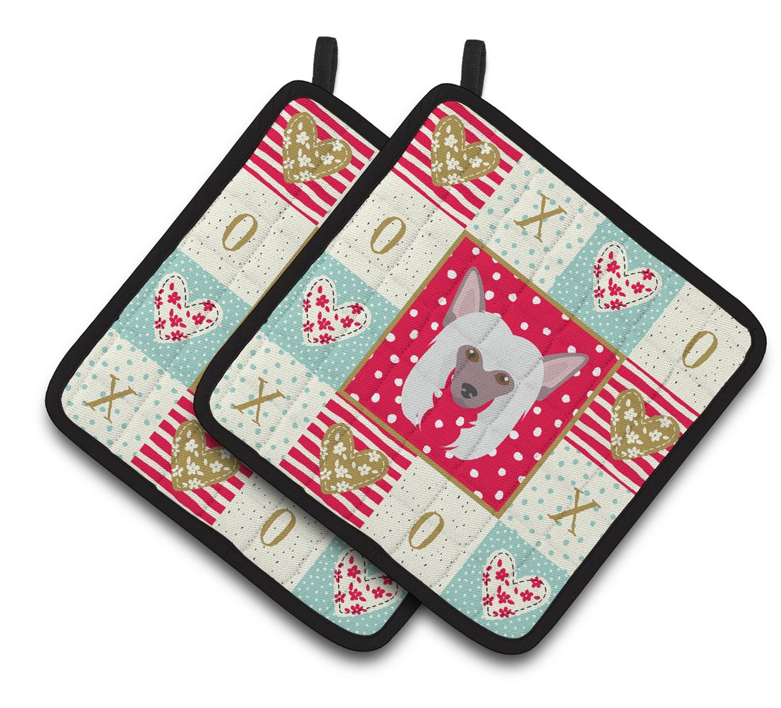 Chinese Crested Love Pair of Pot Holders CK5191PTHD by Caroline&#39;s Treasures