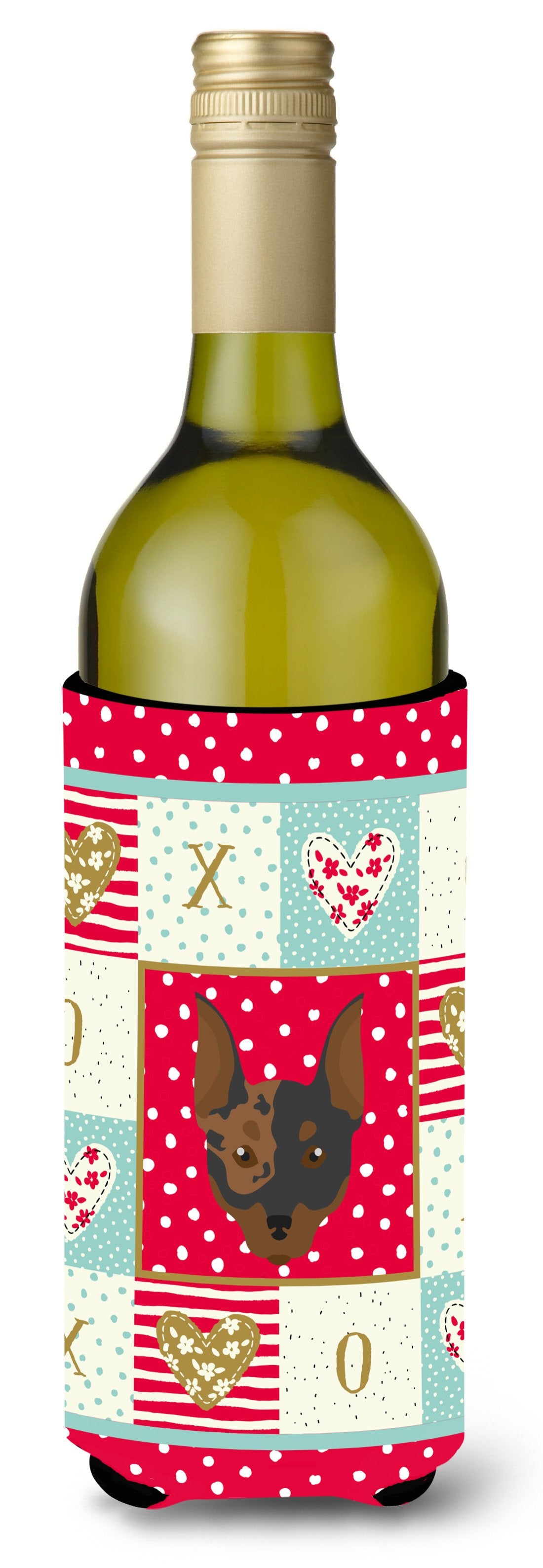 Harlequin Pinscher Wine Bottle Beverage Insulator Hugger CK5203LITERK by Caroline&#39;s Treasures