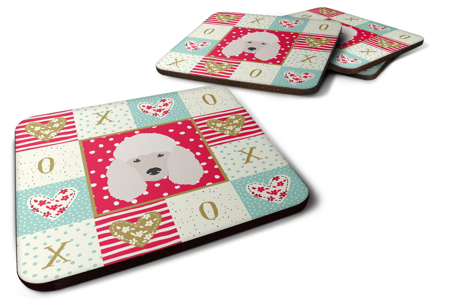 Set of 4 Poodle Love Foam Coasters Set of 4 CK5229FC by Caroline's Treasures