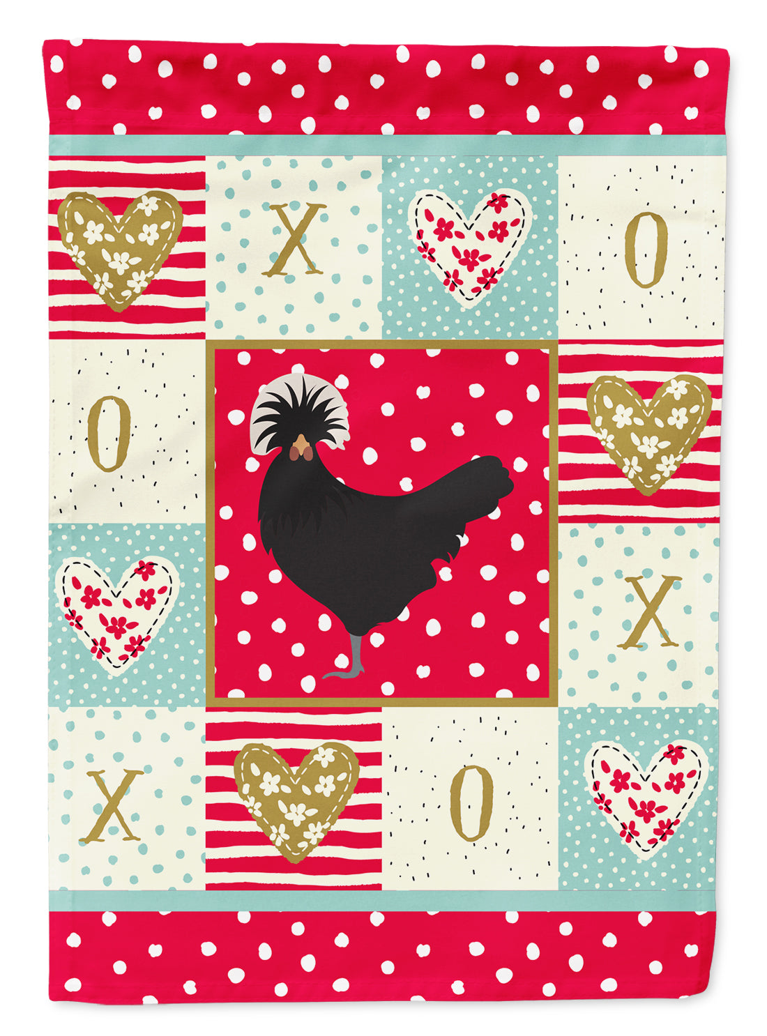 Caroline's Treasures Polish Poland Chicken Love Flag Canvas House Size CK5261CHF