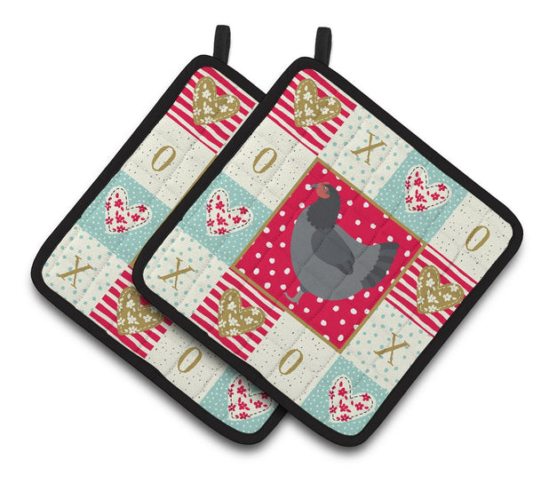 Jersey Giant Chicken Love Pair of Pot Holders CK5262PTHD by Caroline's Treasures