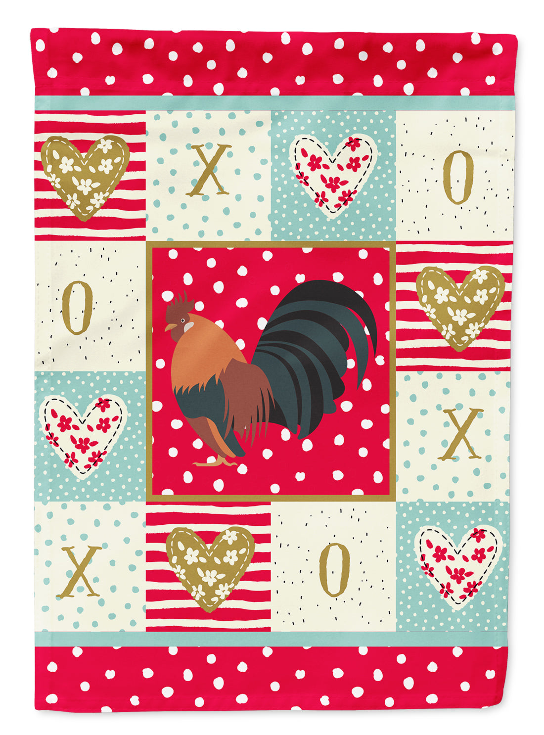 Caroline's Treasures Dutch Bantam Chicken Love Flag Canvas House Size CK5263CHF