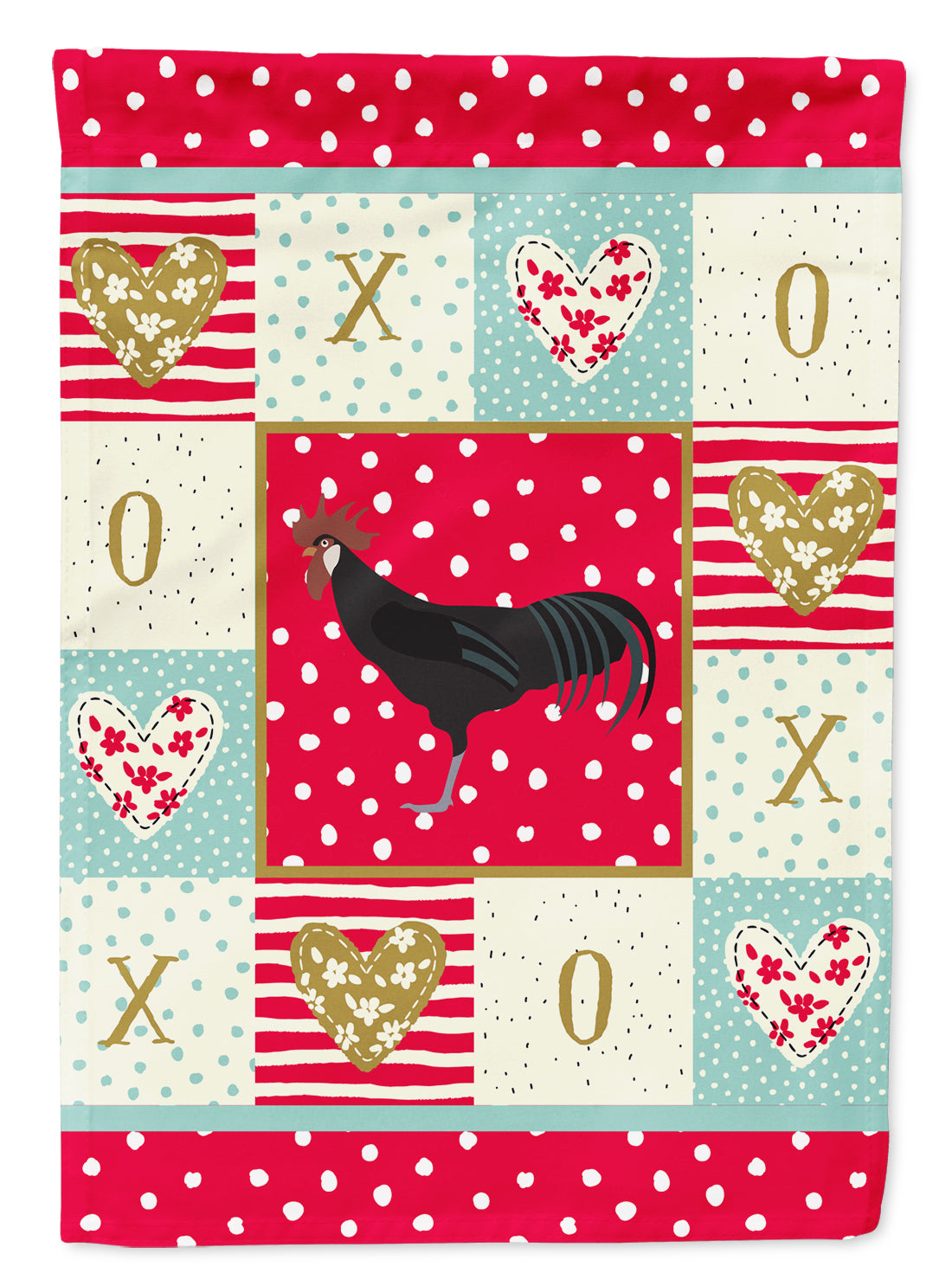 Caroline's Treasures Minorca Ctalalan Chicken Love Flag Canvas House Size CK5268CHF