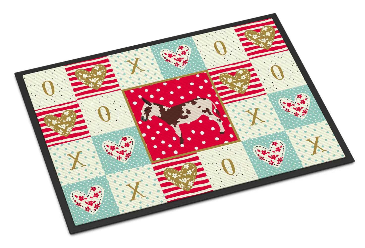 American Spotted Donkey Love Indoor or Outdoor Mat 18x27 CK5278MAT - the-store.com