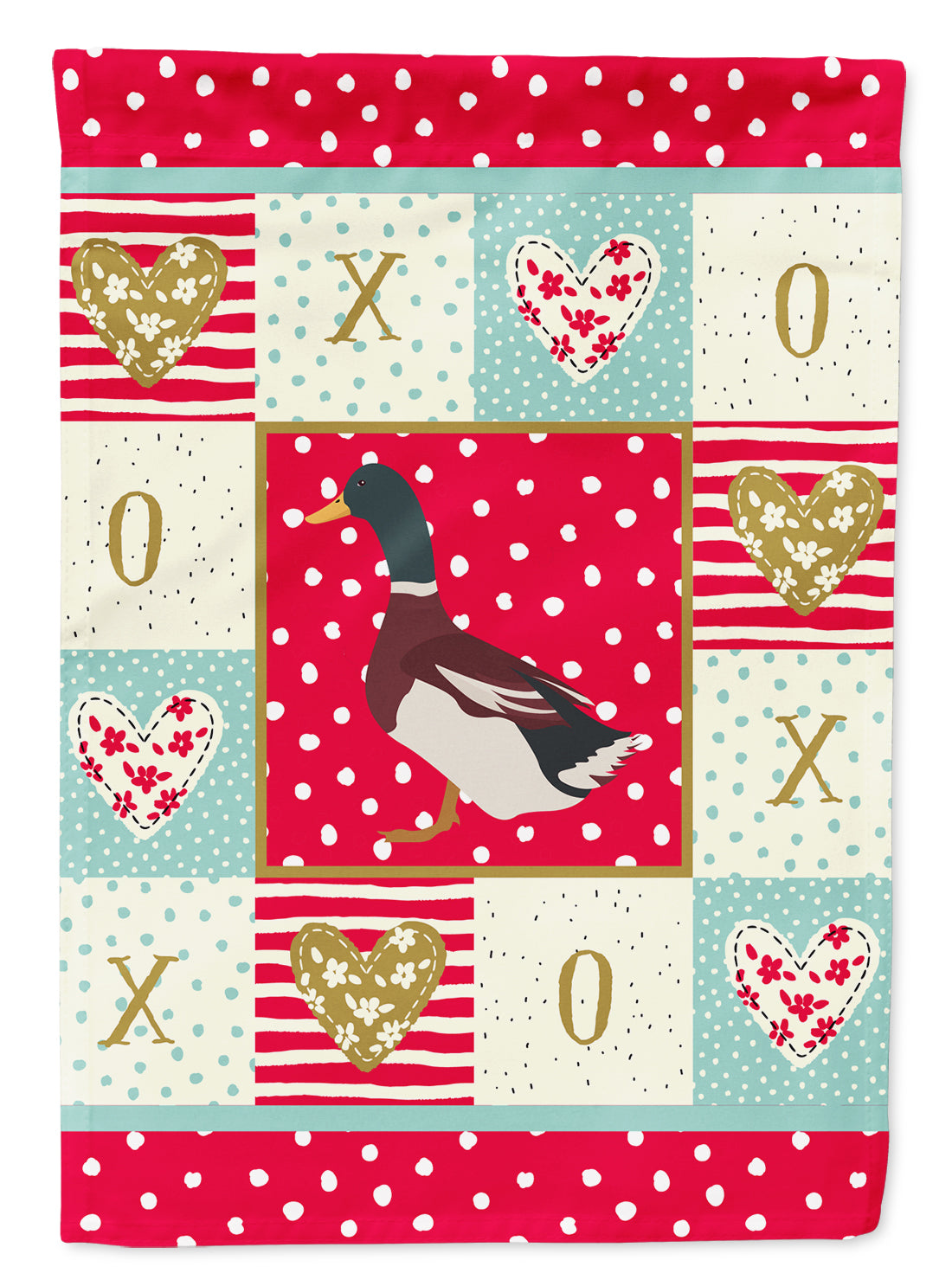 Rouen Duck Love Flag Canvas House Size CK5283CHF  the-store.com.